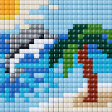 Pixelhobby Pixelgift Beach Strand Dolfijn Kraalpatronen Patronen Kruissteek