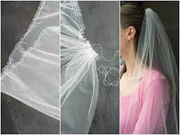 This Tutorial Walks You Through The Steps To Make A Simple Raw Edge Bridal Veil With A Comb Very Easy To Customize Veil Diy Veils Bridal Diy Diy Wedding Veil