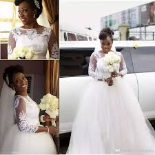 Lace Appliques Ball Gown Wedding Dresses Long Sleeves Sheer Neck South African Bridal Ball Gowns Wedding Backless Lace Wedding Dress Wedding Dress Long Sleeve