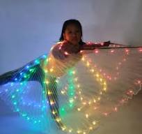 LED Angel Wings For Dance Performances - Light Up Isis Wings With  Telescopic Sticks - Glowing Stage Props