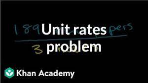 What are rates and unit rates? Solving Unit Rate Problem Video Khan Academy