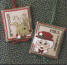 Looking for your next counted cross stitch project? Rudolph Mrs Claus Ornaments Counted Cross Stitch Pattern