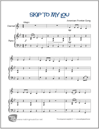 The scores are popular melodies with clarinet scores for beginners and intermediate players. Skip To My Lou Beginner Clarinet Sheet Music With Piano Acc