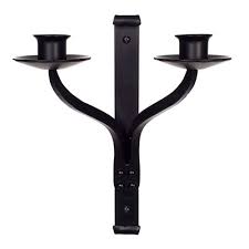 Pair catholic church wall sconces matte black led candle holders cross crucifix. Double Candle Wall Sconce Wall Mounted Candle Holder Jim Lawrence