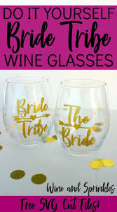 Diy Bride Tribe Wine Glasses Wine Sprinkles Bridesmaid Gift Wine Bridesmaid Wine Glasses Bride Wine Glass