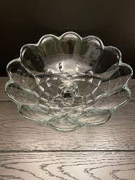 Vintage Clear Glass Pedestal Bowl