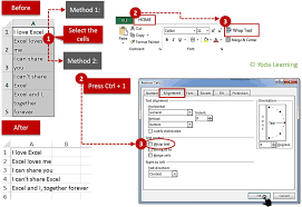 Go to the home tab > alignment group, and click the wrap text button: How To Quickly Wrap Text In Excel Cells Fix Content In Single Cell Excel