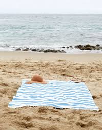 Striped Towel Blue Beach I Love The Beach Beach Time
