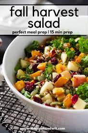 Fall Harvest Salad With Apple Cider Vinaigrette Dressing Recipe Harvest Salad Thanksgiving Side Dishes Healthy Autumn Salad