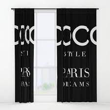 Coco Inspired Curtains Black And White Curtain Panels Bedroom Decor Custom Curtains Girls Room D Hanging Curtains Floral Curtains Purple Curtains