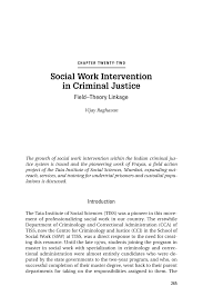 Pdf Social Work Intervention In Criminal Justice Field Theory Linkage