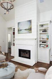 Shiplap Fireplace And Bookshelves On Each Side Fireplace Bookshelves Fireplace Built Ins Fireplace Remodel