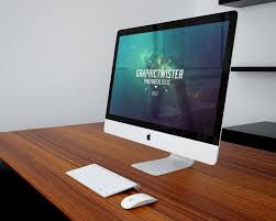 Free Imac On Office Desk Mockup 22 9 Mb Graphic Twister Mockup Desk Mockup Website Design