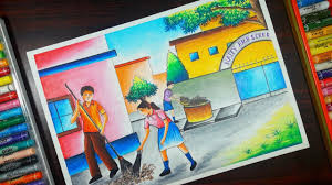 Give india a new image. Swach Bharat Abhiyan Drawing Part 1 How To Draw Clean India For Drawing Competition Youtube
