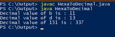 Java Convert Hex To Decimal Flower Brackets Code Here