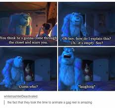That Was My Favorite Thing In The Early Pixar Movies In 2020 Disney Funny Funny Disney Memes Disney Jokes