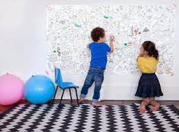 Vert Poussin Vas Dessiner Sur Le Mur Coloriage Geant Coloriage Coloriage Xxl