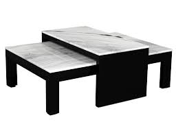 The rectangular table is made from solid mango wood and is supported by four hairpin legs with a gold finish for some retro vibes. Custom Modern Stone Top Cocktail Table With Nesting Table Design Carrocel Fine Furniture