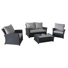 Allen Roth Piedmont 4 Piece Patio Conversation Set Conversation Set Patio Furniture Canada White Furniture Living Room