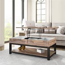 This product is a large, round coffee. U Style Rectangle Lift Top Coffee Table With Inner Storage Space Brown