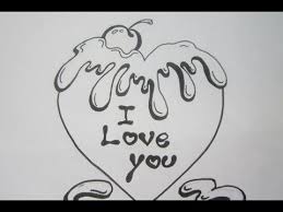 How To Draw A Valentine Heart With Chocolate Letters I Love You I Love You Drawings Valentine Drawing Drawings For Boyfriend