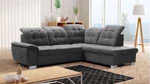 Ecksofa Bonny Re Stoff Grau Schlaffunktion Kopfteilverstellung Ecksofa Sofa Und Einrichtungsideen