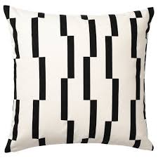 Black And White Pillow Cases Ikea Kinnen Cushion Cover White Black Ikea In 2020 Cushion Cover Cushions Black And White Pillows