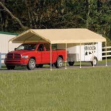 Shelterlogic 12x26 Feet Outdoor Camping Hiking Travel Canopy 2 10 Leg Frame White Cover Carport Patio Diy Awning Canopy Outdoor