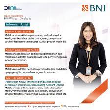 Rekrutmen lowongan kerja pendaftaran calon karyawan pt bank rakyat indonesia (persero) tahun 2021. Lowongan Kerja Pegawai Bank Negara Indonesia Tingkat D3 S1 Januari 2021 Rekrutmen Lowongan Kerja Cpns Bumn Bulan Agustus 2021