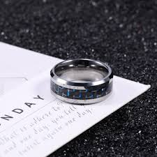 Black And Gold Carbon Fiber Black And Blue Carbon Fiber Inlay High Polish Men S Tungsten Wedding Band Ring 6mm 8mm Wedding Ring Bands Unusual Wedding Rings Mens Wedding Bands Tungsten