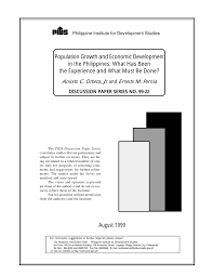 Pdf Population Growth And Economic Development In The Philippines What Has Been The Experience And What Must Be Done
