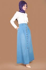 G M Z Tesettur Onu Acik Pileli Kot Etek Msw9147 Acik Kot 1 Long Denim Skirt Muslim Fashion Fashion
