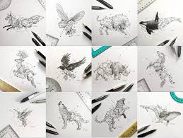 Learn how to draw geometric animal pictures using 880x880 intricate drawings of wild animals fused with geometric shapes. Tattoo Worthy Drawings Of Geometric Beasts By Kerby Rosanes Adventures Of Yoo