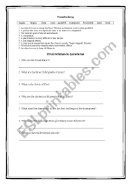 Show more featured · who is your yule . Harry Potter And The Goblet Of Fire Esl Worksheet By Casanova