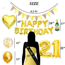 Secondly, that's the most spontaneous recall, so we will reduce our chances of getting it long to. Event Party Supplies 21st Birthday Party Decorations Kit 21 Year Old Party Supplies And Gifts For Her Him Black Finally 21 Birthday Sash Golden Gold Happy Birthday Balloon Banner And Big