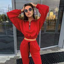Best sellers newest top rated price: Tracksuit 2pcs Women Set Hoodies Crop Top Cotton Brand Sweatshirt Sweatpants Short Top Pants Suits Sport High Street Clothes Pant Suits Aliexpress