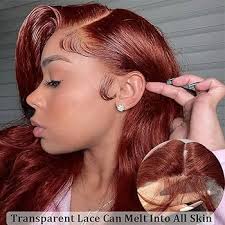 Amazon.com : XTERFSTY Reddish Brown Lace Front Wigs Human Hair 13x6 HD Body  Wave Front Wigs for Black Women 180 Density Copper Red Glueless Body Wave  Lace Frontal Wig Human Hair Pre