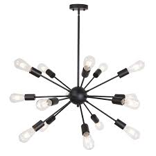 1960's mid century modern beveled crystal chandelier | modernism with mid century chandelier view photo 1 of 45. 15 Lights Sputnik Chandeliers Black Mid Century Modern Chandelier Pendant Light Industrial Vintage Ceiling Light For Foyer Bedroom Dining Room Ul Listed By Melucee Buy Online In Gibraltar At Gibraltar Desertcart Com Productid