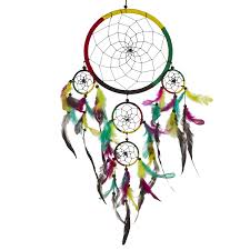 Dream Catcher Traditional Shape Rasta 4 Color Black Green Red Yellow 8 5 Diameter 24 Dream Catcher Dream Catcher Boho Dream Catcher Native American