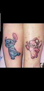 Stitch And Angel Couples Tattoo Girlfriend Tattoos Couples Tattoo Designs Stitch Tattoo