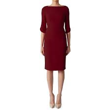 Black Halo Nuelle Sheath Dress 345 Liked On Polyvore Featuring Dresses Red Three Quarter Sleeve Dresses Three Quarter Length Sleeve Dress Clothes Design