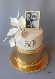 Golden Wedding Cake By Jitkap Golden Wedding Cake Wedding Anniversary Cakes 50th Wedding Anniversary Cakes