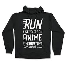 Image of dedecoraciones s female anime character wearing pikachu. Run Like You Re An Anime Character Who S Late For School Hooded Sweatshirts Lookhuman