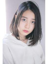 garden西川 前髪なしジェンダーレスフェアリー黒髪小顔ロブ ヘアスタイリング 美髪 黒髪 ミディアム 前髪なし