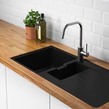 Hallviken Inbouwspoelbak 1 Bak Met Afdruip Spoelbak Zwarte Wastafel Keuken Met Bar