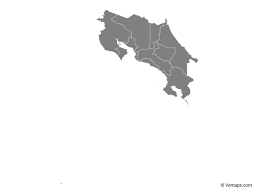 Grey Map Of Costa Rica With Provinces Free Vector Maps Costa Rica Map Map Vector Costa Rica