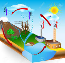 Trayectoria de la nube de dióxido de azufre (fotograma rtvc). La Lluvia Acida Es Causada Por Las Emisiones De Dioxido De Azufre Y Oxido De Nitrogeno Que Reaccionan Con Las Moleculas De Agua En La Atmosfera Para Producir Acidos Arboles Bajos De