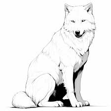 威厳あふれる手書きオオカミ｜イラスト・フリー素材なら「シンテリ」