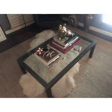 Used crate & barrel coffee tables are on sale on kaiyo with great discounts. Crate Barrel Parsons Rectangular Coffee Table W Clear Glass Top Aptdeco