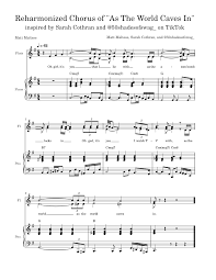 Check spelling or type a new query. Reharmonized Chorus Of As The World Caves In Matt Maltese Sheet Music For Piano Flute Solo Musescore Com